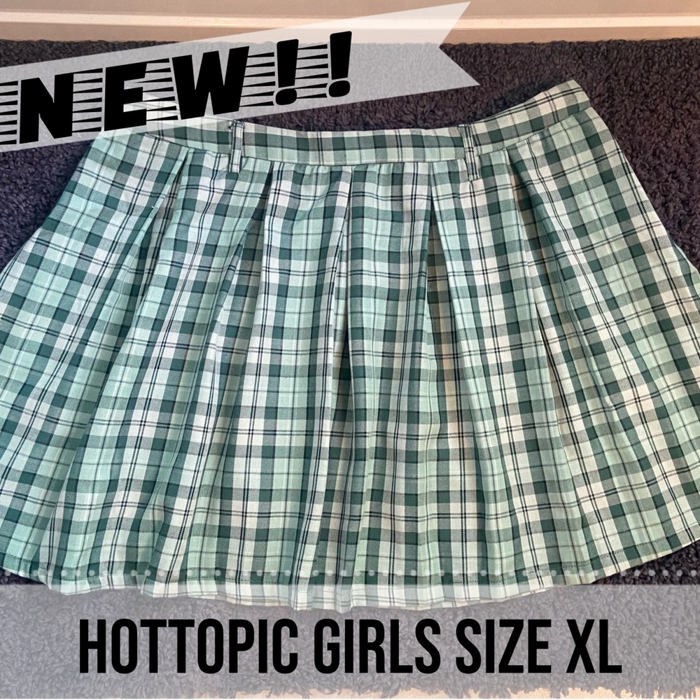 Hot Topic Mint Checkered Mini Skirt